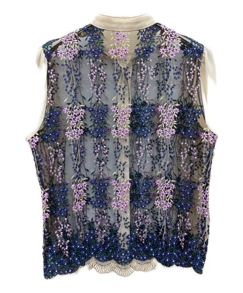 MURRAL（ミューラル）MURRAL (ミューラル) 長袖ブラウス ベージュ×ブラック サイズ:SIZE 36の古着・服飾アイテム