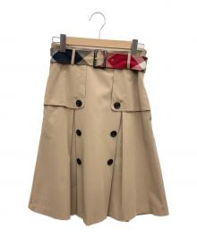 BLUE LABEL CRESTBRIDGE（ブルーレーベルクレストブリッジ）の古着「ひざ丈スカート」｜ベージュ