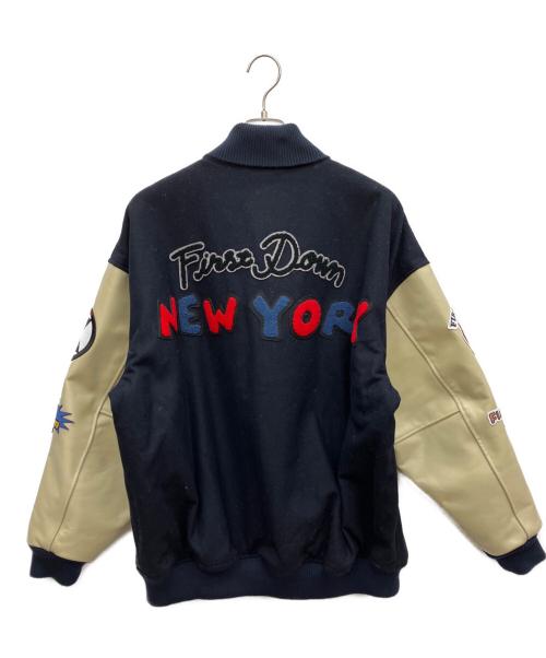 FIRST DOWN（ファーストダウン）FIRST DOWN (ファーストダウン) フルデコスタジャン ネイビー×アイボリー サイズ:SIZE Mの古着・服飾アイテム
