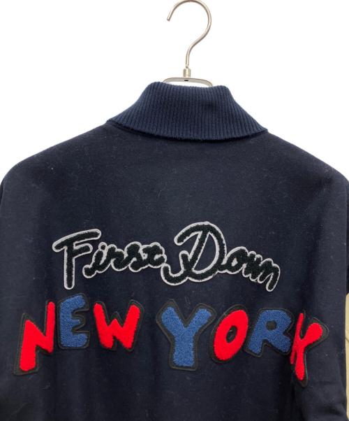 FIRST DOWN（ファーストダウン）FIRST DOWN (ファーストダウン) フルデコスタジャン ネイビー×アイボリー サイズ:SIZE Mの古着・服飾アイテム