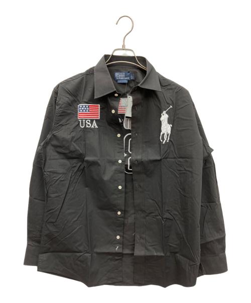 POLO RALPH LAUREN（ポロ・ラルフローレン）POLO RALPH LAUREN (ポロ・ラルフローレン) CUSTOM FIT ブラック サイズ:SIZE L 未使用品の古着・服飾アイテム