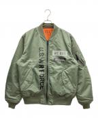 AVIREXアヴィレックス）の古着「リフレクトステンシルMA-1ジャケット」｜カーキ