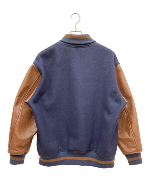 skookum（スクーカム）SKOOKUM (スクーカム) スタジャン ネイビー×ブラウン サイズ:SIZE Lの古着・服飾アイテム