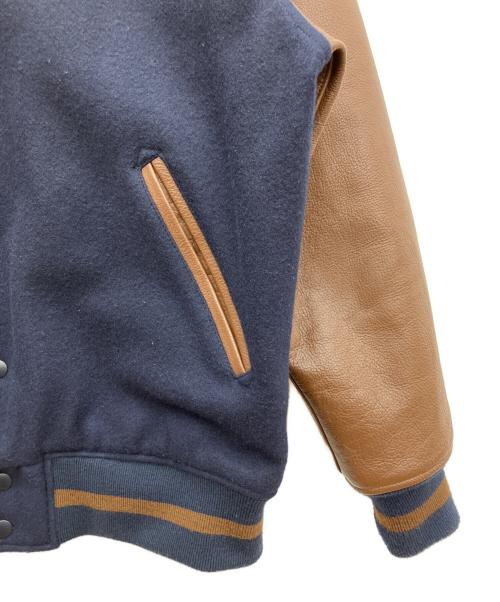 skookum（スクーカム）SKOOKUM (スクーカム) スタジャン ネイビー×ブラウン サイズ:SIZE Lの古着・服飾アイテム