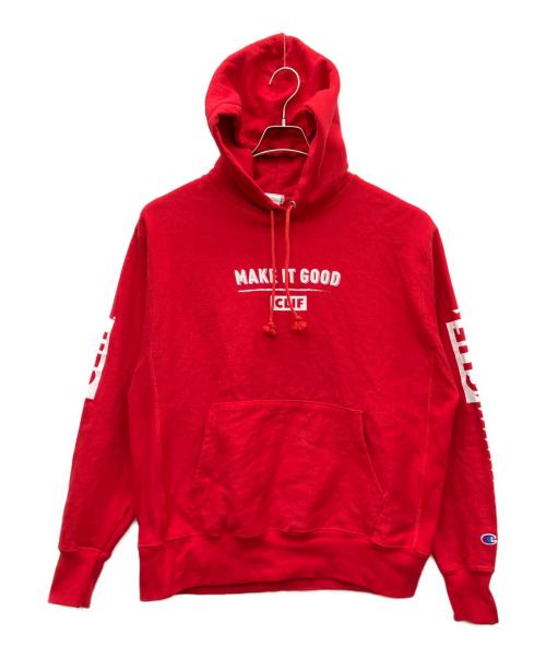 Champion REVERSE WEAVE（チャンピオン リバース ウィーブ）Champion REVERSE WEAVE (チャンピオン リバース ウィーブ) プルオーバーパーカー レッド サイズ:Lの古着・服飾アイテム
