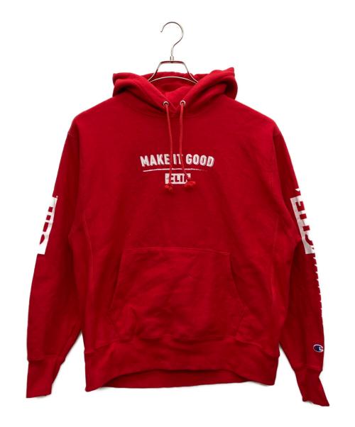 Champion REVERSE WEAVE（チャンピオン リバース ウィーブ）Champion REVERSE WEAVE (チャンピオン リバース ウィーブ) プルオーバーパーカー レッド サイズ:Lの古着・服飾アイテム