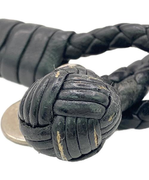BOTTEGA VENETA（ボッテガベネタ）BOTTEGA VENETA (ボッテガベネタ) イントレチャートレザーブレスレット ブラックの古着・服飾アイテム