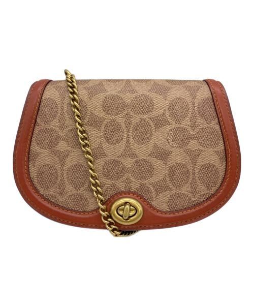 COACH（コーチ）COACH (コーチ) チェーンショルダーバッグ ブラウン×ブラックの古着・服飾アイテム