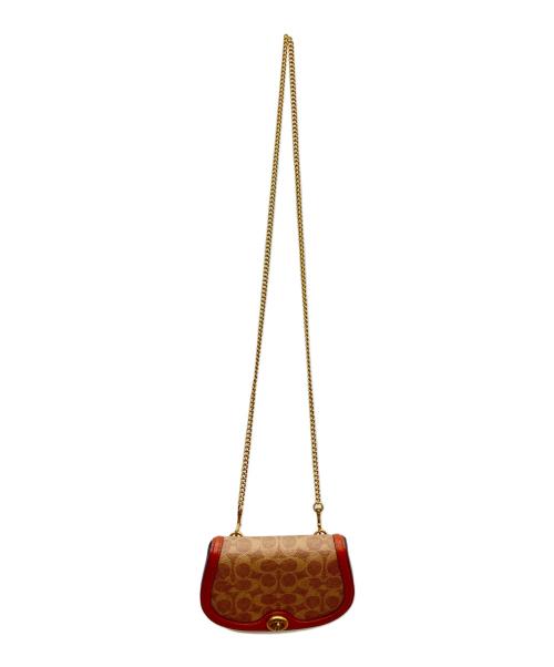 COACH（コーチ）COACH (コーチ) チェーンショルダーバッグ ブラウン×ブラックの古着・服飾アイテム