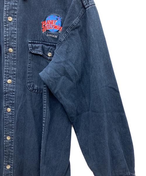 PLANET HOLLYWOOD（プラネットハリウッド）PLANET HOLLYWOOD (プラネットハリウッド) 長袖デニムシャツ インディゴ サイズ:SIZE XLの古着・服飾アイテム
