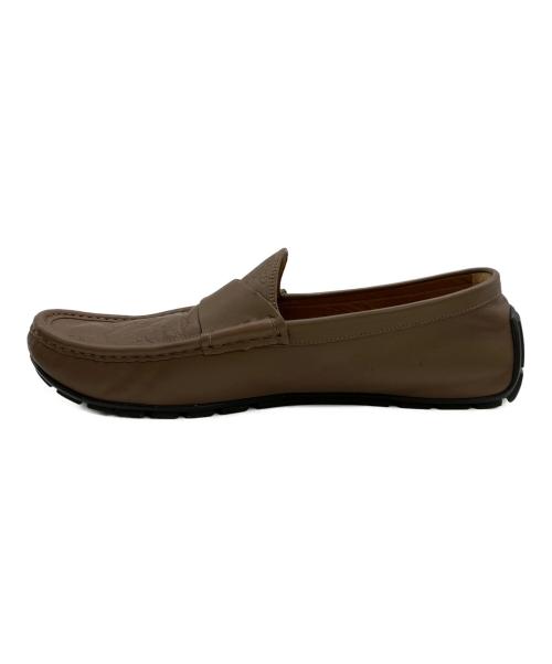 GUCCI（グッチ）GUCCI (グッチ) マイクログッチシマ レザー ドライビングシューズ ブラウン サイズ:9の古着・服飾アイテム