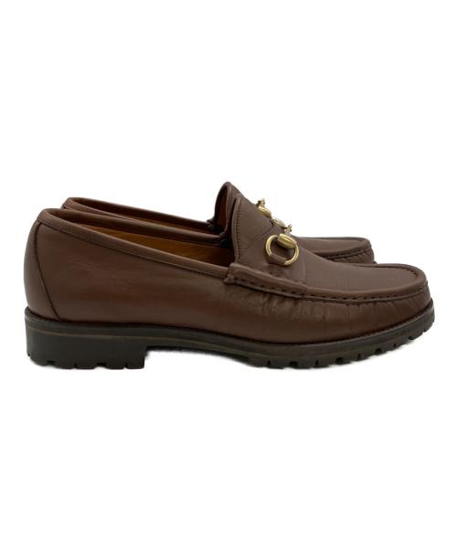GUCCI（グッチ）GUCCI (グッチ) ホースビットローファー ブラウン サイズ:43　1/2の古着・服飾アイテム