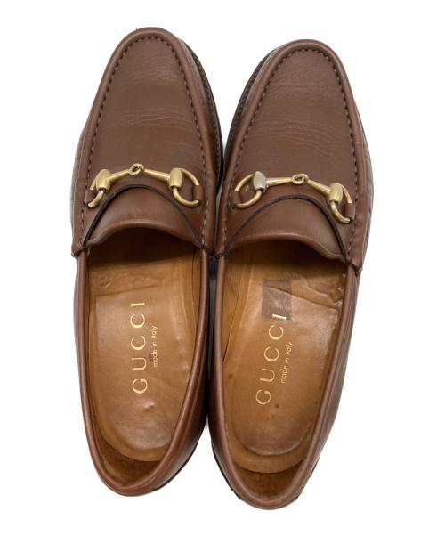 GUCCI（グッチ）GUCCI (グッチ) ホースビットローファー ブラウン サイズ:43　1/2の古着・服飾アイテム