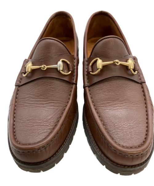 GUCCI（グッチ）GUCCI (グッチ) ホースビットローファー ブラウン サイズ:43　1/2の古着・服飾アイテム