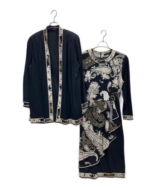 LEONARD PARIS（レオナール パリ）LEONARD PARIS (レオナール パリ) カーディガンセットワンピース ブラック サイズ:Lの古着・服飾アイテム