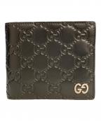 GUCCIグッチ）の古着「2つ折り財布　グッチシマ」｜ブラック