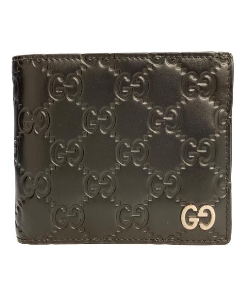 GUCCI（グッチ）GUCCI (グッチ) 2つ折り財布　グッチシマ ブラックの古着・服飾アイテム