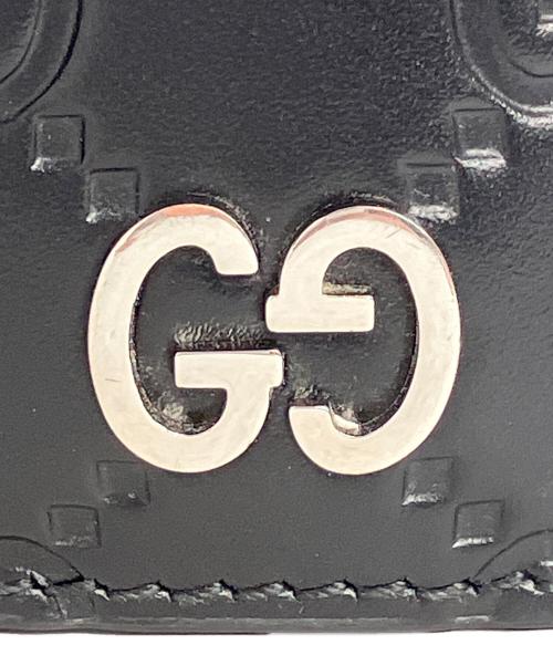 GUCCI（グッチ）GUCCI (グッチ) 2つ折り財布　グッチシマ ブラックの古着・服飾アイテム
