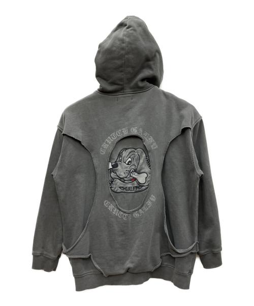 GALFY（ガルフィー）GALFY (ガルフィー) 穴の向こうにわんちゃんパーカー グレー サイズ:大型犬(XL)の古着・服飾アイテム