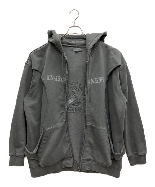 GALFY（ガルフィー）GALFY (ガルフィー) 穴の向こうにわんちゃんパーカー グレー サイズ:大型犬(XL)の古着・服飾アイテム