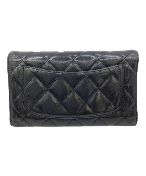CHANEL（シャネル）CHANEL (シャネル) 三つ折り長財布 ブラックの古着・服飾アイテム