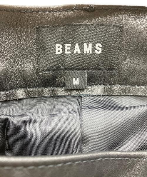 BEAMS（ビームス）BEAMS (ビームス) カウレザーパンツ ブラック サイズ:Mの古着・服飾アイテム