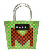MARNIマルニ）の古着「ピクニックバッグ」｜グリーン×オレンジ