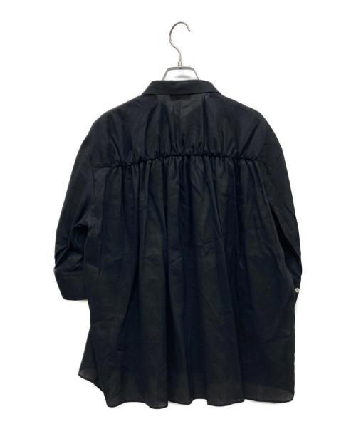BALLSEY（ボールジィ）BALLSEY (ボールジィ) スムースラミー ハーフスリーブブラウス ブラック サイズ:36 未使用品の古着・服飾アイテム