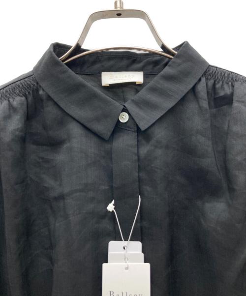 BALLSEY（ボールジィ）BALLSEY (ボールジィ) スムースラミー ハーフスリーブブラウス ブラック サイズ:36 未使用品の古着・服飾アイテム