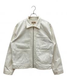 stussy（ステューシー）の古着「Denim Zip Work Jacket OVERDYED」｜ホワイト