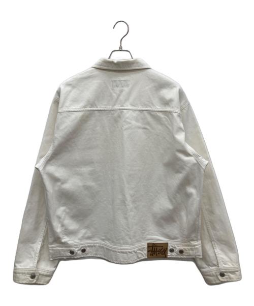 stussy（ステューシー）stussy (ステューシー) Denim Zip Work Jacket OVERDYED ホワイト サイズ:SIZE Lの古着・服飾アイテム
