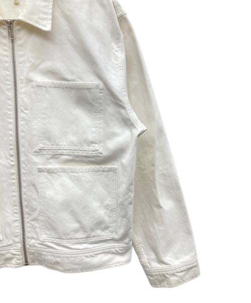 stussy（ステューシー）stussy (ステューシー) Denim Zip Work Jacket OVERDYED ホワイト サイズ:SIZE Lの古着・服飾アイテム