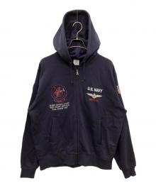 AVIREX（アヴィレックス）の古着「ジップパーカー」｜ネイビー