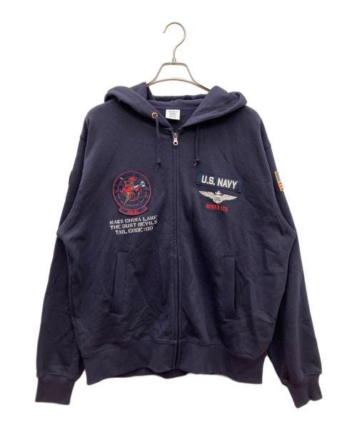 AVIREX（アヴィレックス）AVIREX (アヴィレックス) ジップパーカー ネイビー サイズ:2XLの古着・服飾アイテム