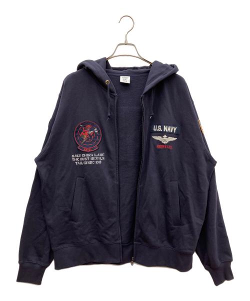 AVIREX（アヴィレックス）AVIREX (アヴィレックス) ジップパーカー ネイビー サイズ:2XLの古着・服飾アイテム