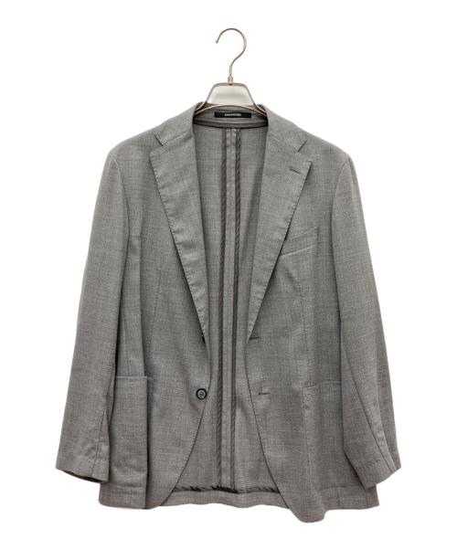 TAGLIATORE（タリアトーレ）TAGLIATORE (タリアトーレ) ストレッチウールホップサックソリッド2Bジャケット グレー サイズ:SIZE 48の古着・服飾アイテム