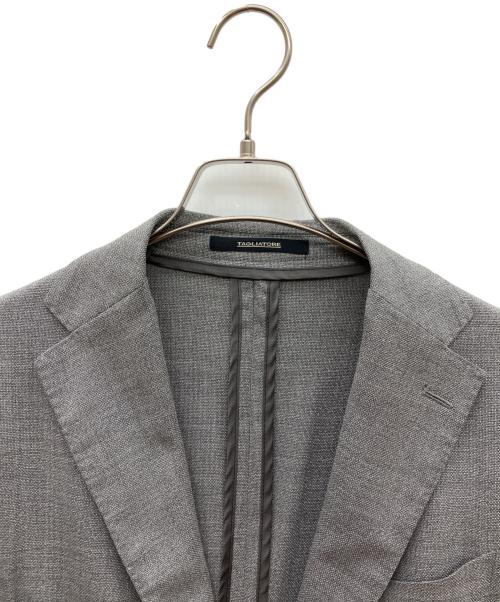 TAGLIATORE（タリアトーレ）TAGLIATORE (タリアトーレ) ストレッチウールホップサックソリッド2Bジャケット グレー サイズ:SIZE 48の古着・服飾アイテム