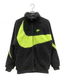 NIKE（ナイキ）の古着「ビッグスウッシュ フルジップ リバーシブル ボア ジャケット」｜ブラック×イエロー