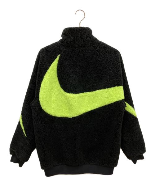 NIKE（ナイキ）NIKE (ナイキ) ビッグスウッシュ フルジップ リバーシブル ボア ジャケット ブラック×イエロー サイズ:SIZE Mの古着・服飾アイテム