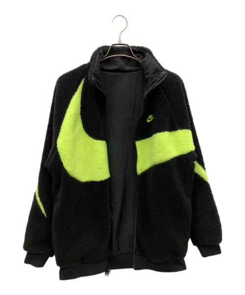 NIKE（ナイキ）NIKE (ナイキ) ビッグスウッシュ フルジップ リバーシブル ボア ジャケット ブラック×イエロー サイズ:SIZE Mの古着・服飾アイテム