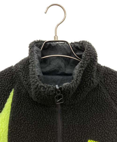 NIKE（ナイキ）NIKE (ナイキ) ビッグスウッシュ フルジップ リバーシブル ボア ジャケット ブラック×イエロー サイズ:SIZE Mの古着・服飾アイテム