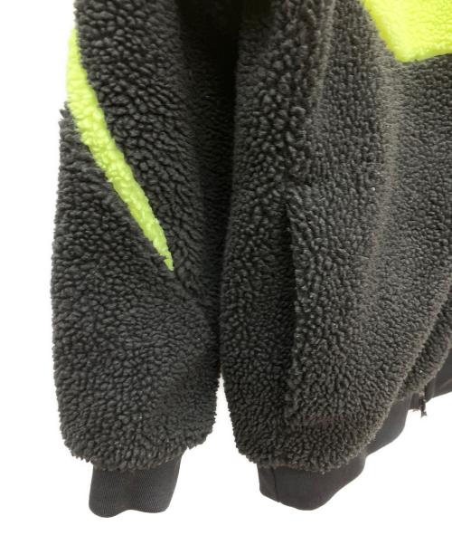 NIKE（ナイキ）NIKE (ナイキ) ビッグスウッシュ フルジップ リバーシブル ボア ジャケット ブラック×イエロー サイズ:SIZE Mの古着・服飾アイテム