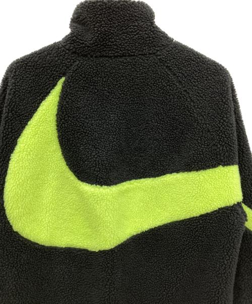 NIKE（ナイキ）NIKE (ナイキ) ビッグスウッシュ フルジップ リバーシブル ボア ジャケット ブラック×イエロー サイズ:SIZE Mの古着・服飾アイテム