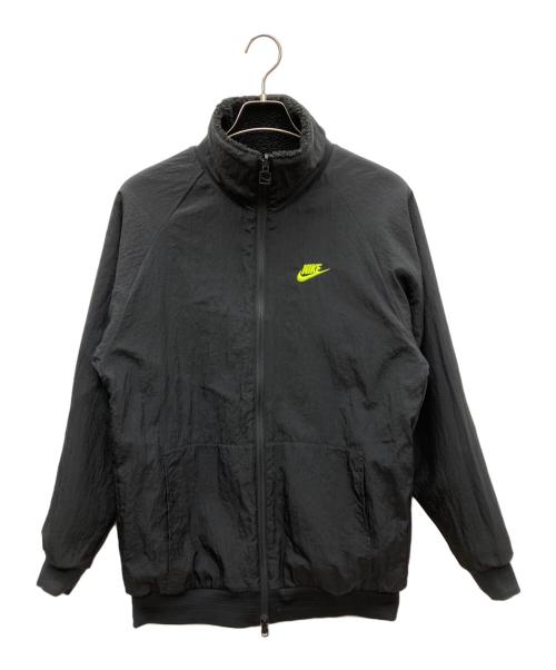 NIKE（ナイキ）NIKE (ナイキ) ビッグスウッシュ フルジップ リバーシブル ボア ジャケット ブラック×イエロー サイズ:SIZE Mの古着・服飾アイテム