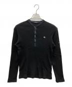 BURBERRY BLACK LABELバーバリーブラックレーベル）の古着「ヘンリーネックカットソー」｜ブラック
