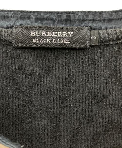 BURBERRY BLACK LABEL（バーバリーブラックレーベル）BURBERRY BLACK LABEL (バーバリーブラックレーベル) ヘンリーネックカットソー ブラック サイズ:3の古着・服飾アイテム