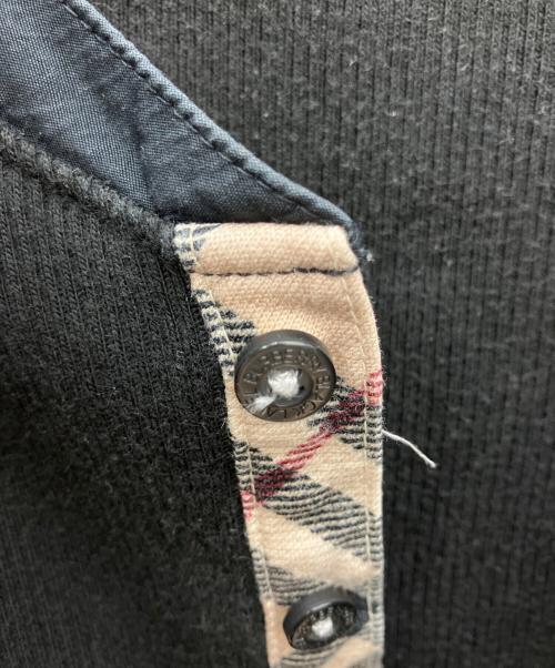 BURBERRY BLACK LABEL（バーバリーブラックレーベル）BURBERRY BLACK LABEL (バーバリーブラックレーベル) ヘンリーネックカットソー ブラック サイズ:3の古着・服飾アイテム