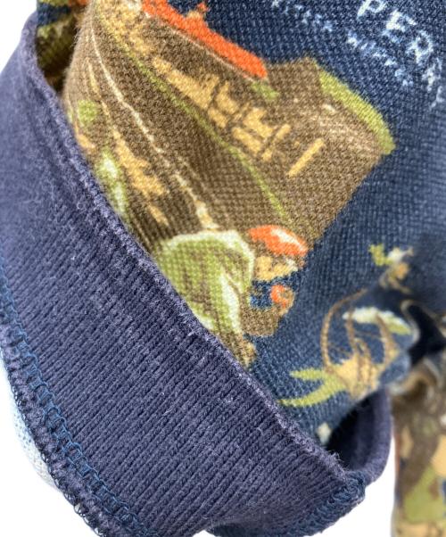 FRED PERRY（フレッドペリー）FRED PERRY (フレッドペリー) nowartt (ノワート) ポロシャツ ネイビー×ブラウン サイズ:XLの古着・服飾アイテム