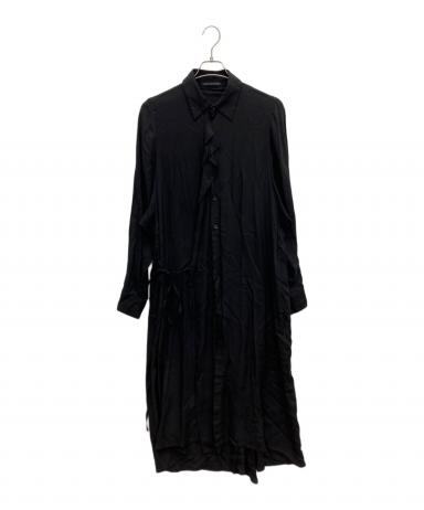 <ヨウジヤマモト>長袖ワンピース ボタン付きブラック 中古・古着通販】yohji yamamoto+noir (ヨウジヤマモトプリュス