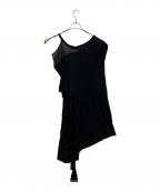 yohji yamamoto+noirヨウジヤマモトプリュスノアール）の古着「半袖ワンピース」｜ブラック